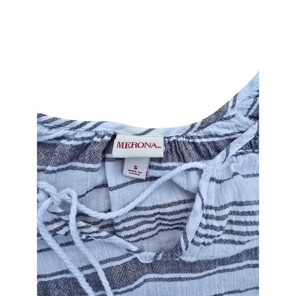 Striped Long-Sleeve Tassel Blouse By Merona S - Picture 3 of 5